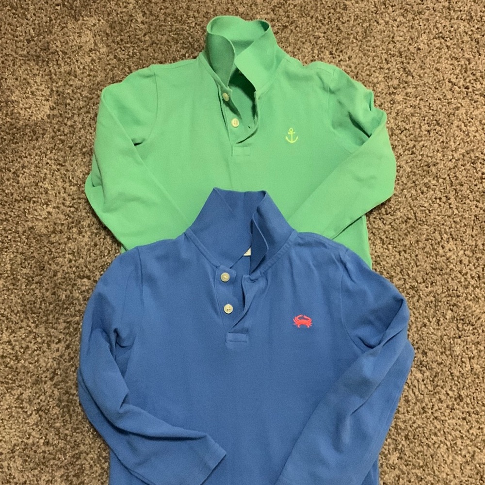crewcuts 4-5 long sleeve blue and green polo